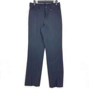 Bogner Dress Pants Womens 6 Black Wool Stretch Flat Front Straight Leg Trousers